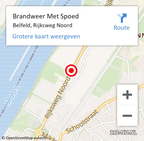 Locatie op kaart van de 112 melding: Brandweer Met Spoed Naar Belfeld, Rijksweg Noord op 18 november 2021 07:19