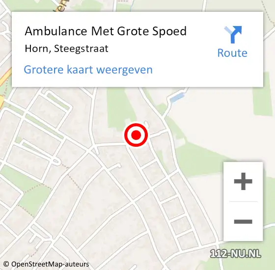 Locatie op kaart van de 112 melding: Ambulance Met Grote Spoed Naar Horn, Steegstraat op 18 november 2021 07:48