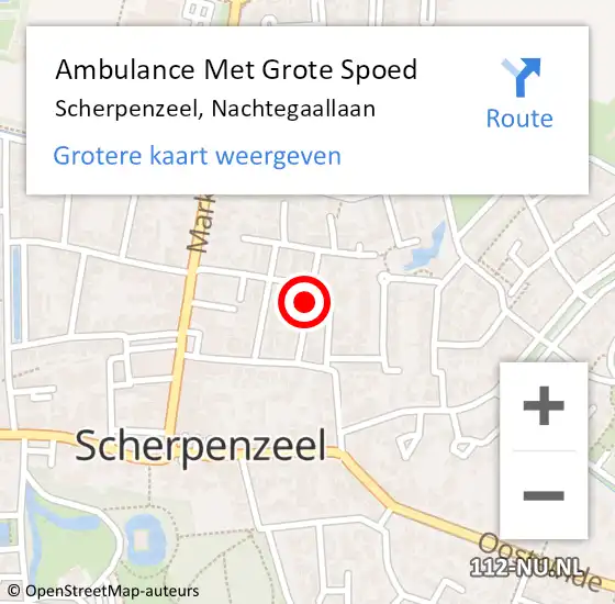 Locatie op kaart van de 112 melding: Ambulance Met Grote Spoed Naar Scherpenzeel, Nachtegaallaan op 18 november 2021 08:14