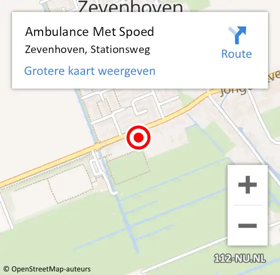 Locatie op kaart van de 112 melding: Ambulance Met Spoed Naar Zevenhoven, Stationsweg op 18 november 2021 08:31