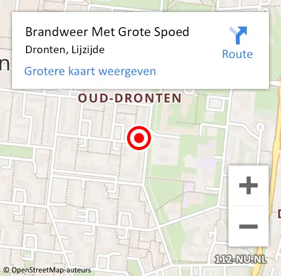 Locatie op kaart van de 112 melding: Brandweer Met Grote Spoed Naar Dronten, Lijzijde op 18 november 2021 08:35