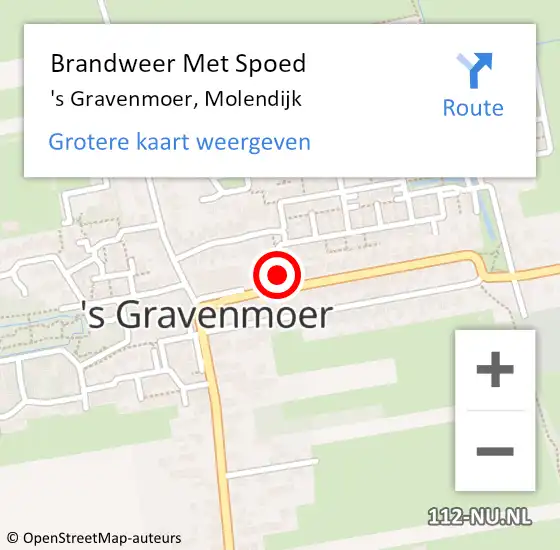 Locatie op kaart van de 112 melding: Brandweer Met Spoed Naar 's Gravenmoer, Molendijk op 18 november 2021 09:20