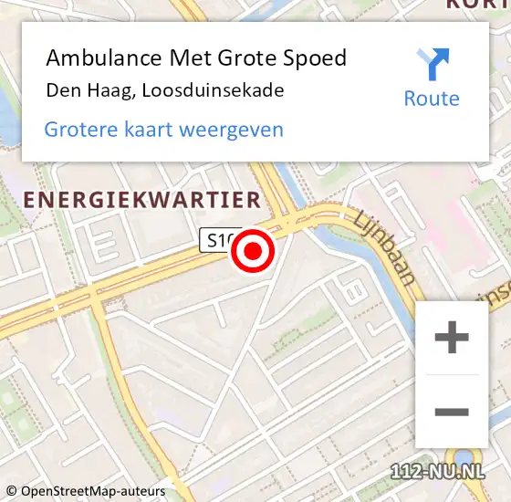Locatie op kaart van de 112 melding: Ambulance Met Grote Spoed Naar Den Haag, Loosduinsekade op 18 november 2021 09:22
