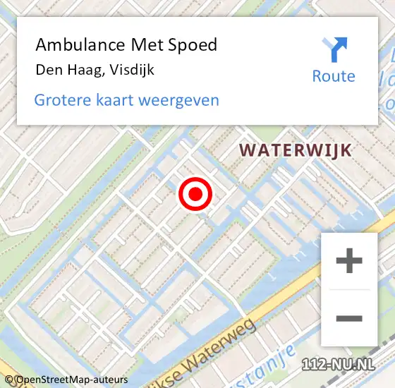 Locatie op kaart van de 112 melding: Ambulance Met Spoed Naar Den Haag, Visdijk op 18 november 2021 09:24