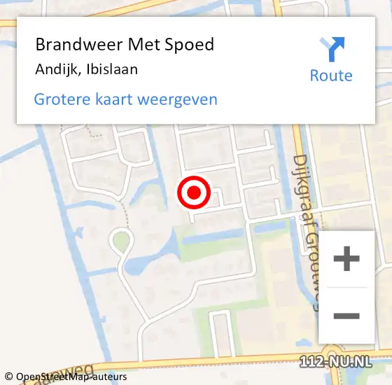 Locatie op kaart van de 112 melding: Brandweer Met Spoed Naar Andijk, Ibislaan op 29 juni 2014 19:16