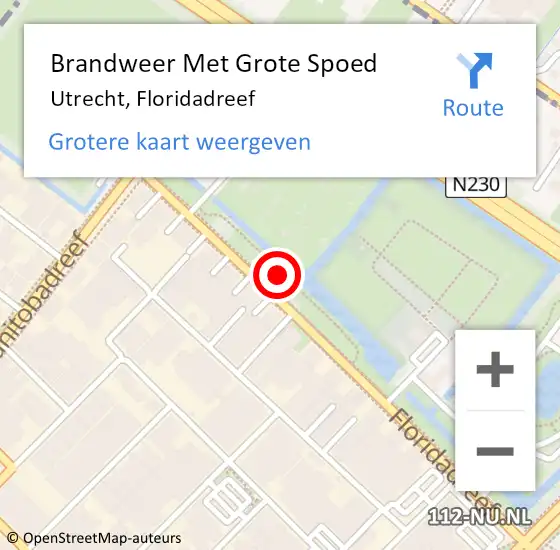 Locatie op kaart van de 112 melding: Brandweer Met Grote Spoed Naar Utrecht, Floridadreef op 18 november 2021 09:49