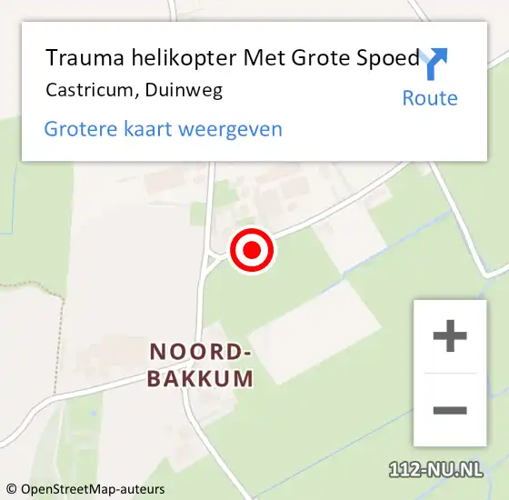 Locatie op kaart van de 112 melding: Trauma helikopter Met Grote Spoed Naar Castricum, Duinweg op 18 november 2021 10:01