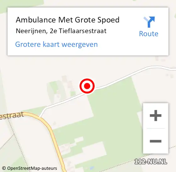 Locatie op kaart van de 112 melding: Ambulance Met Grote Spoed Naar Neerijnen, 2e Tieflaarsestraat op 18 november 2021 10:01