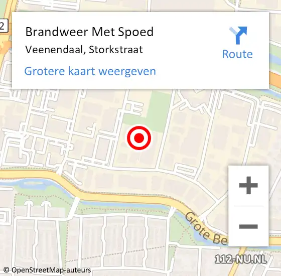 Locatie op kaart van de 112 melding: Brandweer Met Spoed Naar Veenendaal, Storkstraat op 18 november 2021 10:16