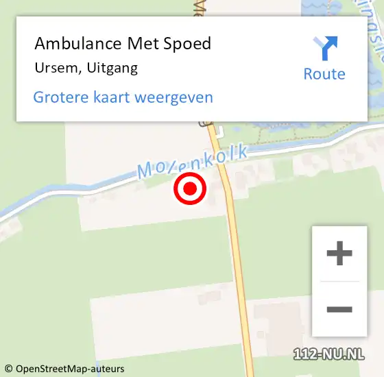 Locatie op kaart van de 112 melding: Ambulance Met Spoed Naar Ursem, Uitgang op 18 november 2021 10:19