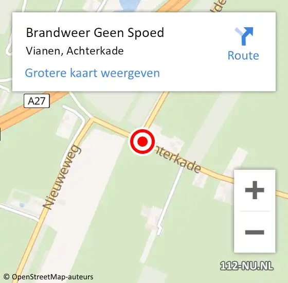 Locatie op kaart van de 112 melding: Brandweer Geen Spoed Naar Vianen, Achterkade op 18 november 2021 10:37