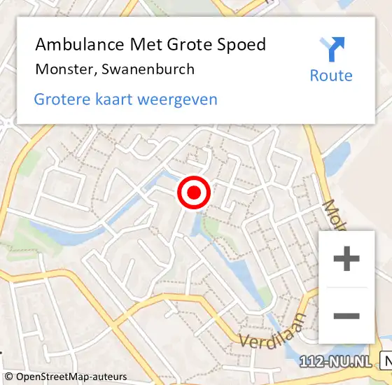 Locatie op kaart van de 112 melding: Ambulance Met Grote Spoed Naar Monster, Swanenburch op 18 november 2021 12:40