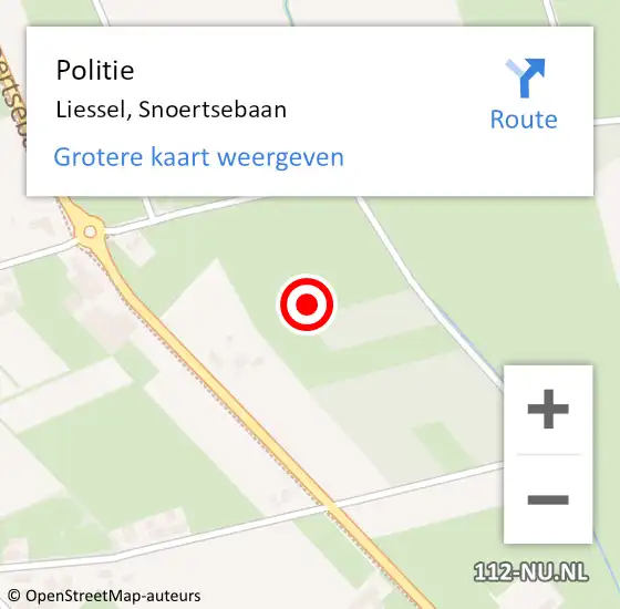 Locatie op kaart van de 112 melding: Politie Liessel, Snoertsebaan op 18 november 2021 13:43