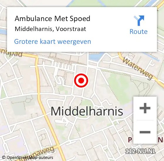 Locatie op kaart van de 112 melding: Ambulance Met Spoed Naar Middelharnis, Voorstraat op 18 november 2021 14:13