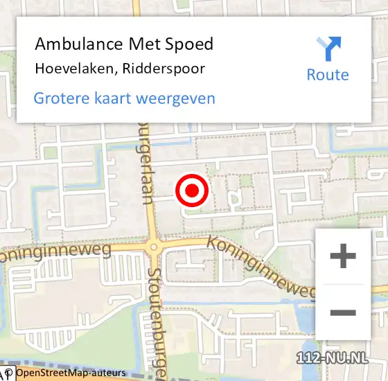 Locatie op kaart van de 112 melding: Ambulance Met Spoed Naar Hoevelaken, Ridderspoor op 18 november 2021 14:27