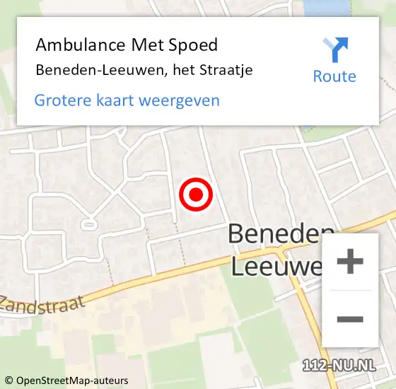Locatie op kaart van de 112 melding: Ambulance Met Spoed Naar Beneden-Leeuwen, het Straatje op 18 november 2021 14:30