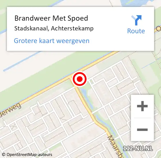 Locatie op kaart van de 112 melding: Brandweer Met Spoed Naar Stadskanaal, Achterstekamp op 18 november 2021 14:34