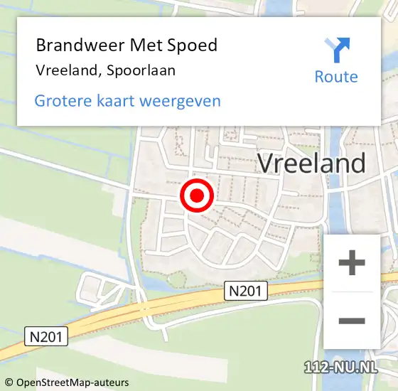 Locatie op kaart van de 112 melding: Brandweer Met Spoed Naar Vreeland, Spoorlaan op 18 november 2021 15:10