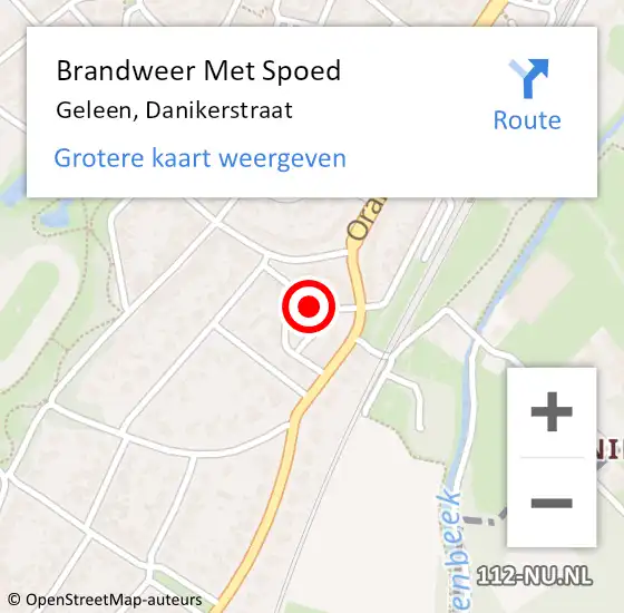 Locatie op kaart van de 112 melding: Brandweer Met Spoed Naar Geleen, Danikerstraat op 18 november 2021 15:10