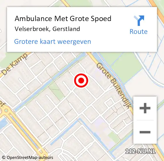 Locatie op kaart van de 112 melding: Ambulance Met Grote Spoed Naar Velserbroek, Gerstland op 18 november 2021 15:22