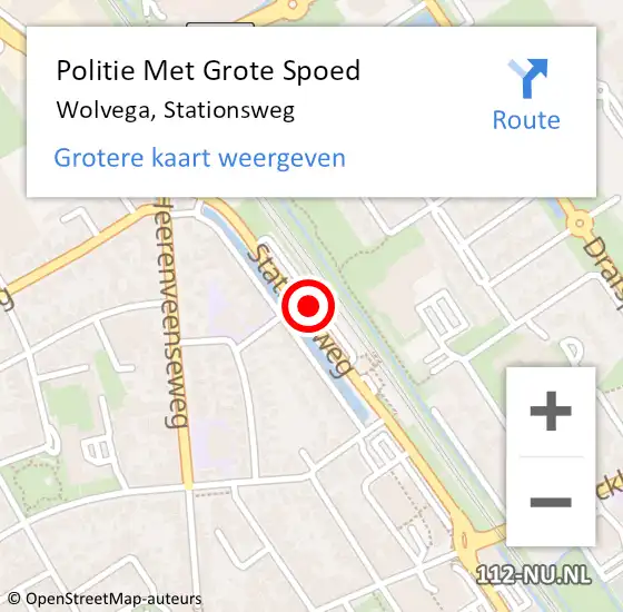 Locatie op kaart van de 112 melding: Politie Met Grote Spoed Naar Wolvega, Stationsweg op 18 november 2021 15:32