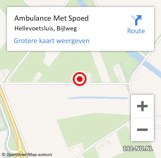 Locatie op kaart van de 112 melding: Ambulance Met Spoed Naar Hellevoetsluis, Bijlweg op 18 november 2021 15:56