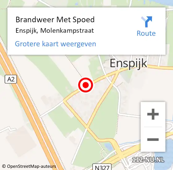 Locatie op kaart van de 112 melding: Brandweer Met Spoed Naar Enspijk, Molenkampstraat op 18 november 2021 16:10