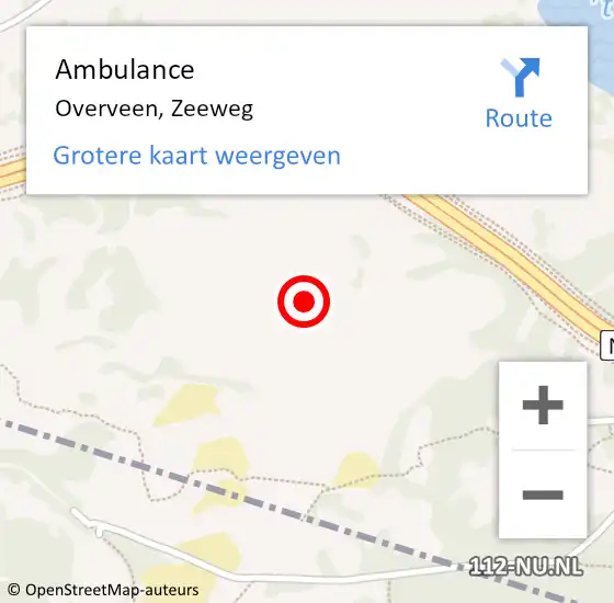 Locatie op kaart van de 112 melding: Ambulance Overveen, Zeeweg op 18 november 2021 16:58
