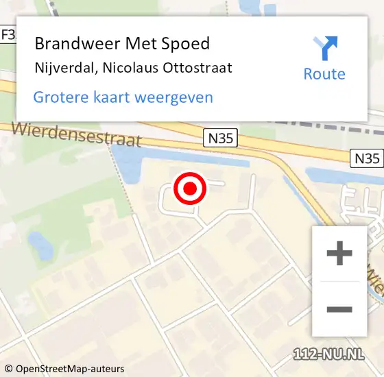 Locatie op kaart van de 112 melding: Brandweer Met Spoed Naar Nijverdal, Nicolaus Ottostraat op 18 november 2021 18:34