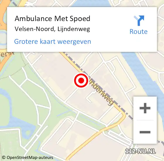 Locatie op kaart van de 112 melding: Ambulance Met Spoed Naar Velsen-Noord, Lijndenweg op 18 november 2021 20:21