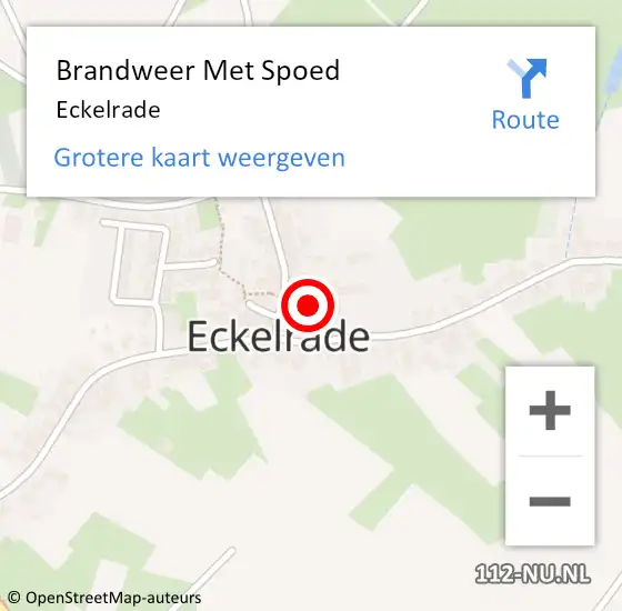 Locatie op kaart van de 112 melding: Brandweer Met Spoed Naar Eckelrade op 18 november 2021 20:24