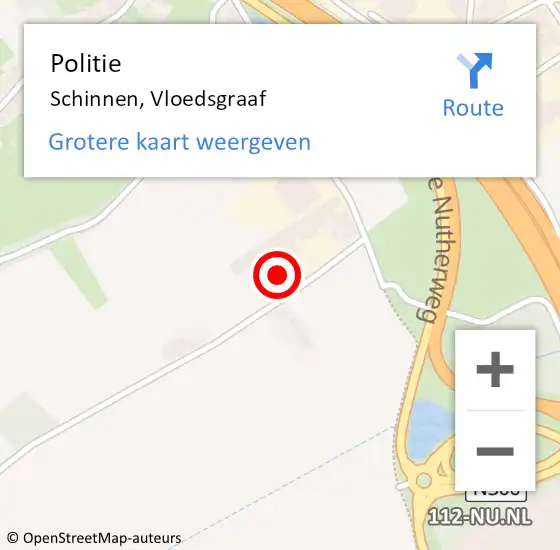 Locatie op kaart van de 112 melding: Politie Schinnen, Vloedsgraaf op 18 november 2021 20:52