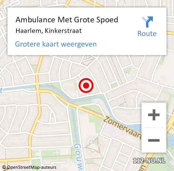 Locatie op kaart van de 112 melding: Ambulance Met Grote Spoed Naar Haarlem, Kinkerstraat op 18 november 2021 21:28