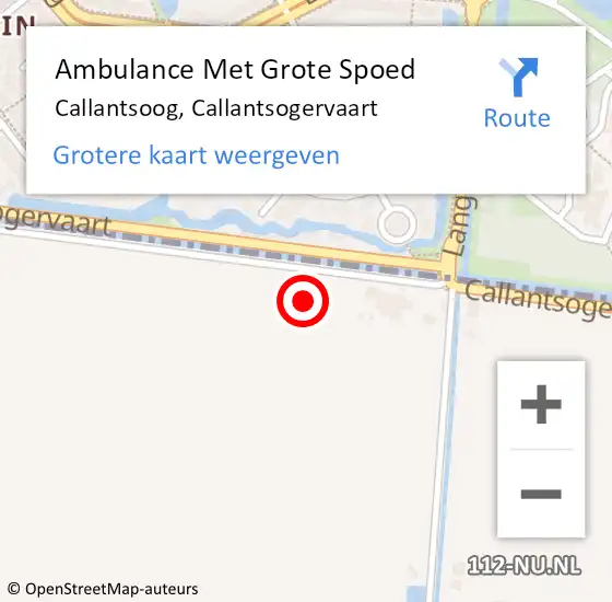 Locatie op kaart van de 112 melding: Ambulance Met Grote Spoed Naar Callantsoog, Callantsogervaart op 18 november 2021 22:08