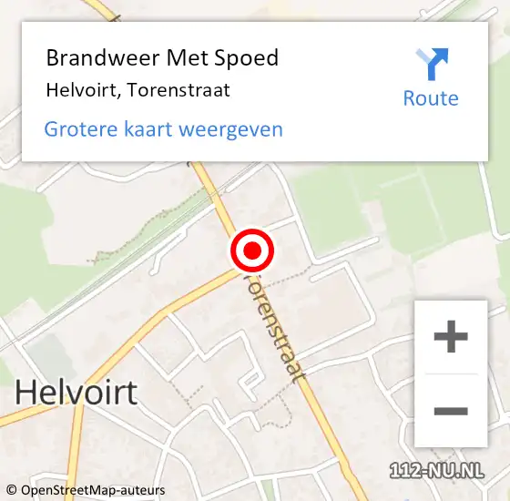 Locatie op kaart van de 112 melding: Brandweer Met Spoed Naar Helvoirt, Torenstraat op 18 november 2021 22:17
