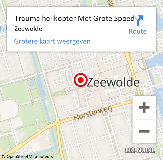 Locatie op kaart van de 112 melding: Trauma helikopter Met Grote Spoed Naar Zeewolde op 18 november 2021 22:39