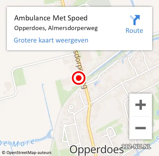 Locatie op kaart van de 112 melding: Ambulance Met Spoed Naar Opperdoes, Almersdorperweg op 18 november 2021 23:09