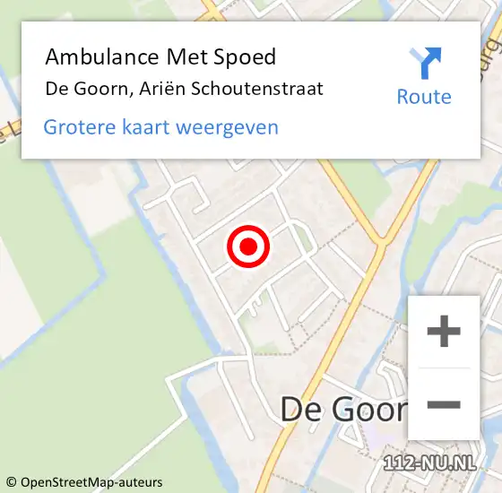 Locatie op kaart van de 112 melding: Ambulance Met Spoed Naar De Goorn, Ariën Schoutenstraat op 19 november 2021 00:22