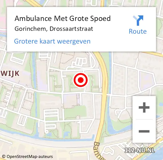 Locatie op kaart van de 112 melding: Ambulance Met Grote Spoed Naar Gorinchem, Drossaartstraat op 19 november 2021 07:57