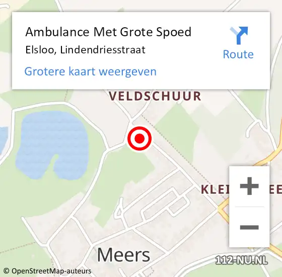 Locatie op kaart van de 112 melding: Ambulance Met Grote Spoed Naar Elsloo, Lindendriesstraat op 29 juni 2014 21:27