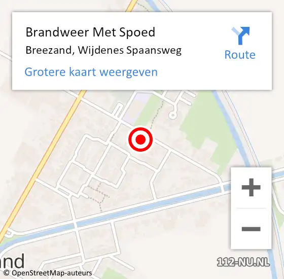 Locatie op kaart van de 112 melding: Brandweer Met Spoed Naar Breezand, Wijdenes Spaansweg op 19 november 2021 08:32