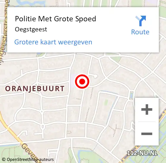 Locatie op kaart van de 112 melding: Politie Met Grote Spoed Naar Oegstgeest op 19 november 2021 08:50