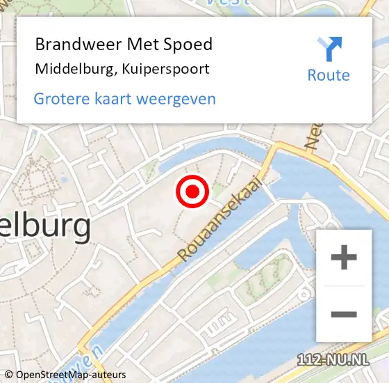 Locatie op kaart van de 112 melding: Brandweer Met Spoed Naar Middelburg, Kuiperspoort op 19 november 2021 08:55