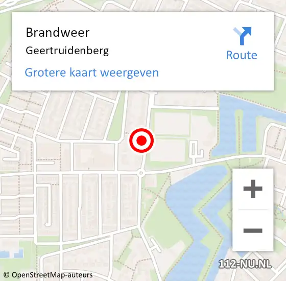 Locatie op kaart van de 112 melding: Brandweer Geertruidenberg op 19 november 2021 09:10