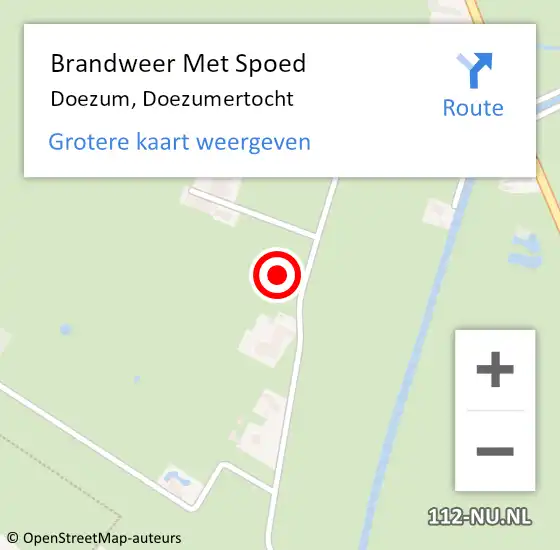 Locatie op kaart van de 112 melding: Brandweer Met Spoed Naar Doezum, Doezumertocht op 19 november 2021 10:14