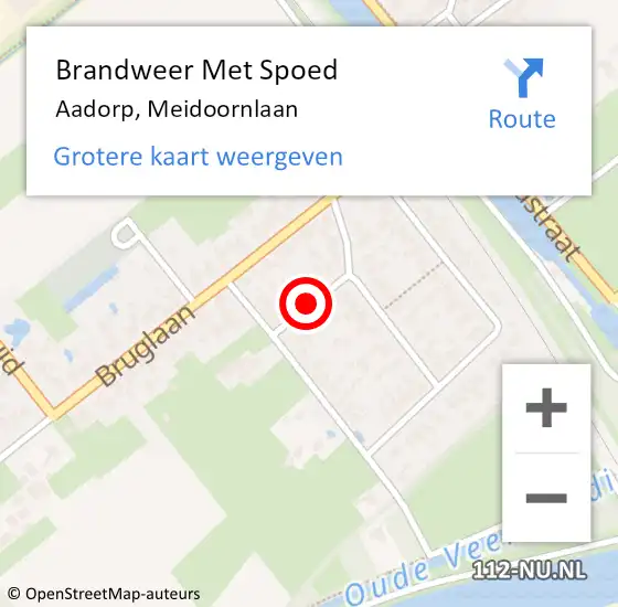 Locatie op kaart van de 112 melding: Brandweer Met Spoed Naar Aadorp, Meidoornlaan op 19 november 2021 10:18