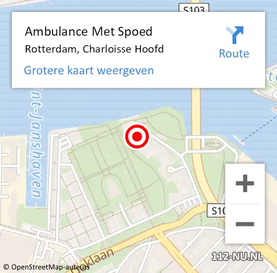 Locatie op kaart van de 112 melding: Ambulance Met Spoed Naar Rotterdam, Charloisse Hoofd op 19 november 2021 10:21