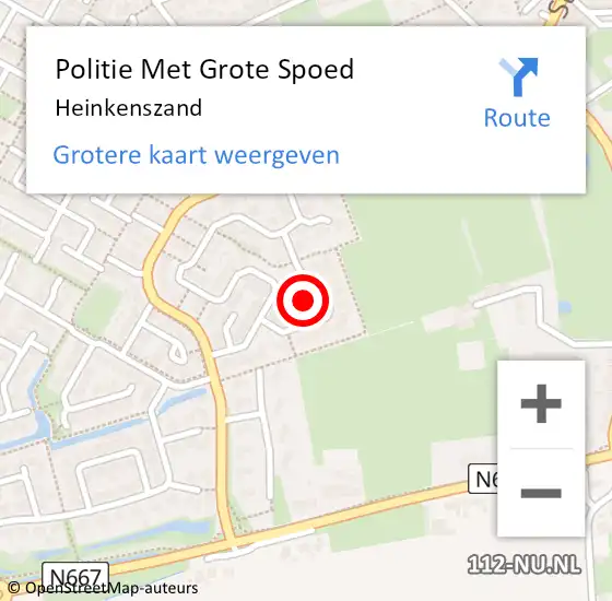 Locatie op kaart van de 112 melding: Politie Met Grote Spoed Naar Heinkenszand op 19 november 2021 10:23