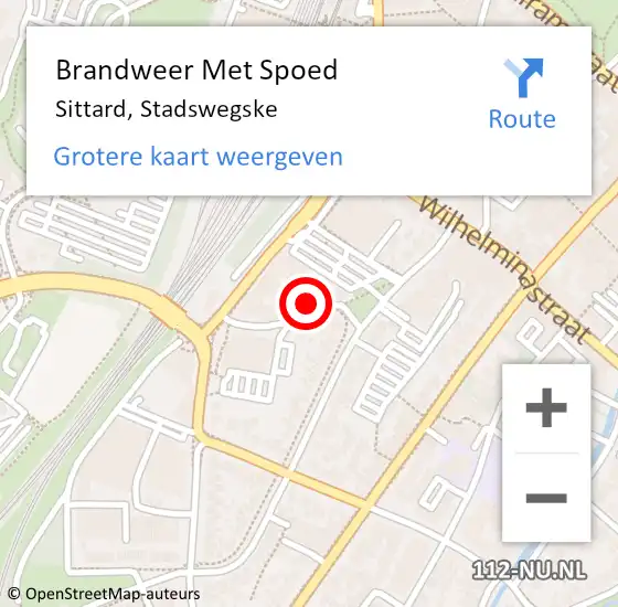 Locatie op kaart van de 112 melding: Brandweer Met Spoed Naar Sittard, Stadswegske op 19 november 2021 10:25
