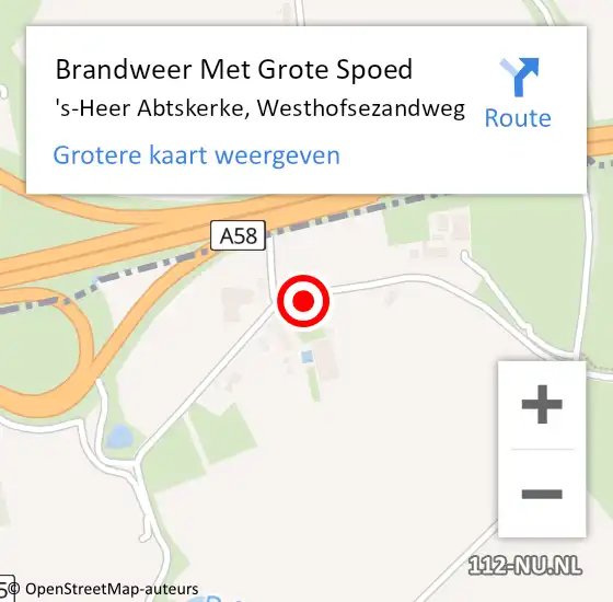 Locatie op kaart van de 112 melding: Brandweer Met Grote Spoed Naar 's-Heer Abtskerke, Westhofsezandweg op 19 november 2021 10:26